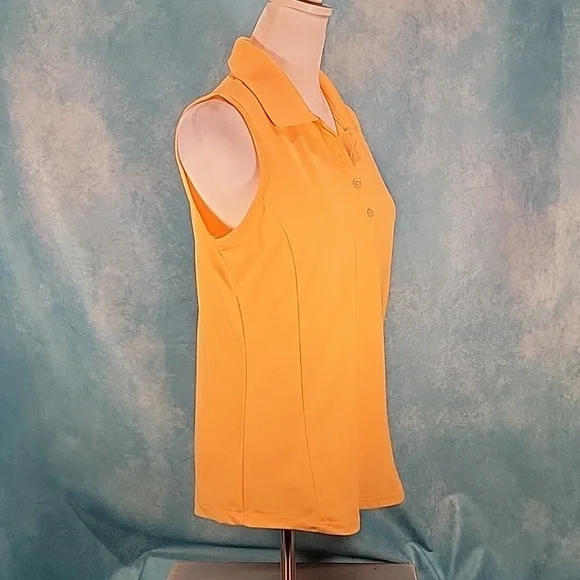 "Greg Norman Play Dry Golf Sleeveless Polo w/ Paneled Sides - Picture 3 of 7